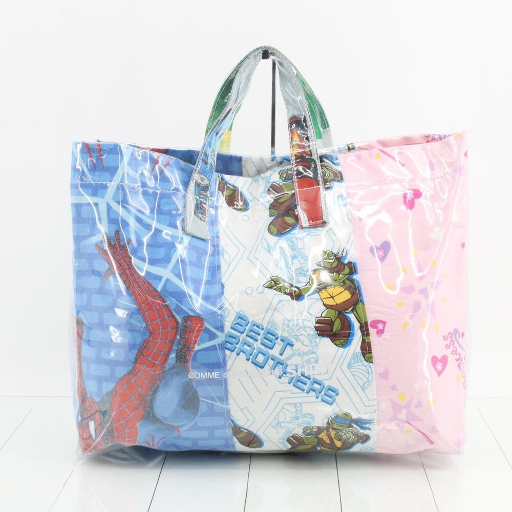 Comme des Garcons Multicolor Comic Patch PVC Tote Bag - Blue, White, Pink